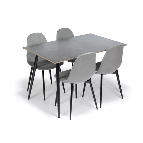 Jídelní židle DUNA betonově šedý manšestr, 4 ks