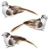 Vtáčik s klipom bielo-hnedá, 3 ks​, 10 x 4 x 4 cm