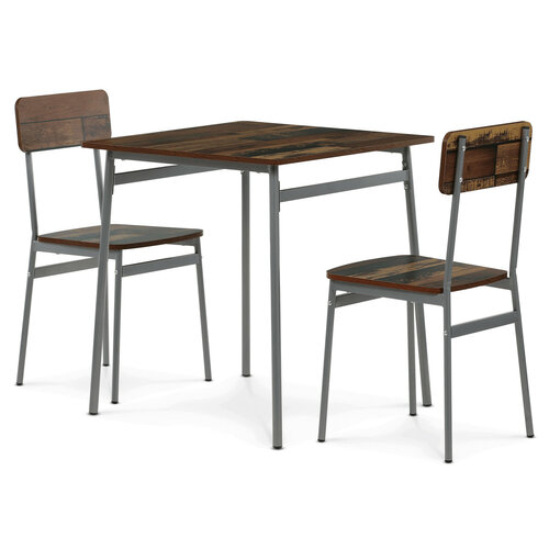 Jídelní set pro 2 osoby CORE Old Wood, šedá konstrukce
