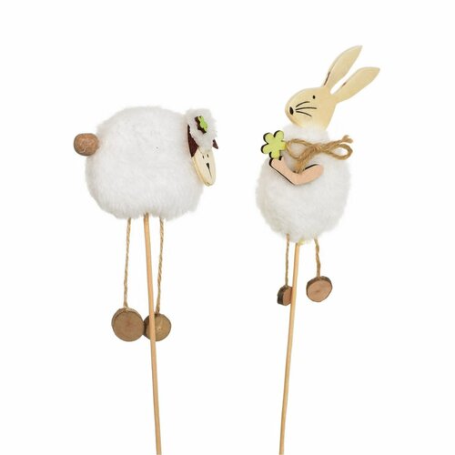Set de figurine din pluș iepuraș și oiță, 2 buc.,înălțime 34 cm