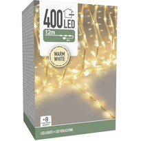 Venkovní světelný drát 400 LED, teplá bílá, IP44, 8 funkcí