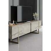 Luxe Travertine and Gold TV-asztal