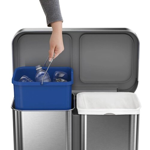 Simplehuman Pedálový odpadkový kôš na triedený odpad, 58 l, kefovaná oceľ, FPP