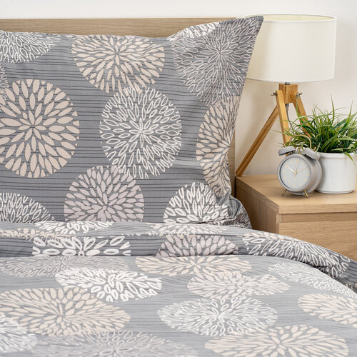 Lenjerie de pat din bumbac 4Home Grey Petals, 140x 220 cm, 70 x 90 cm