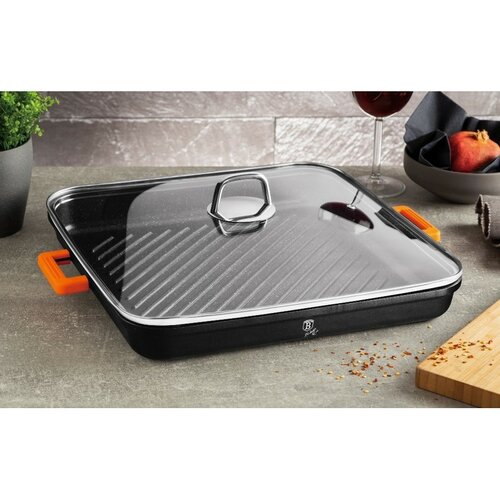 Tigaie grătar cu capac Berlinger Haus GranitDiamond Line, 34 cm