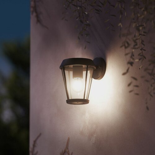 Vonkajšia nástenná lampa Philips Sunera čierna,E27, max. 1x25 W