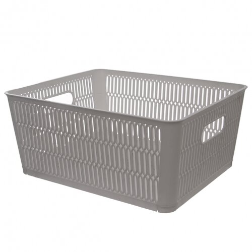 Coș de plastic stivuibil Orion NESTA, 28,5 x 23 x12 cm, gri