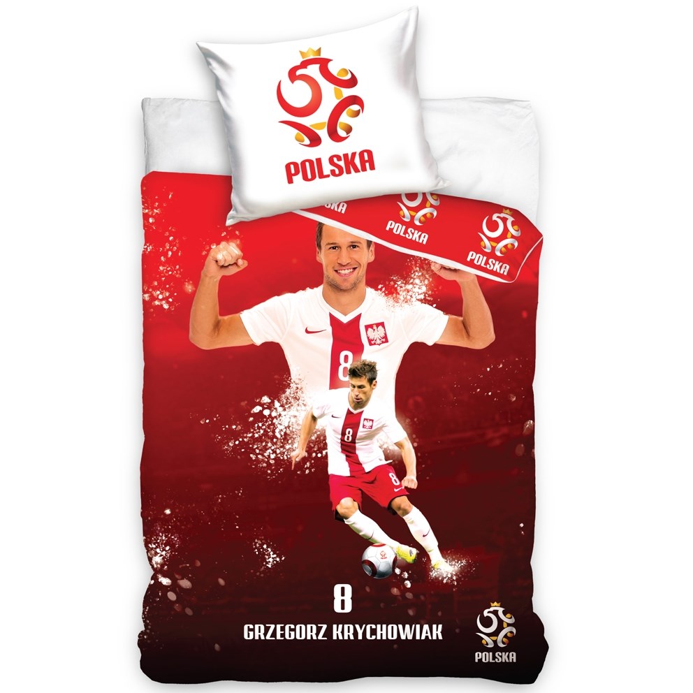 TipTrade Bavlnené obliečky Polska Krychowiak Red, 160 x 200 cm, 70 x 80 cm