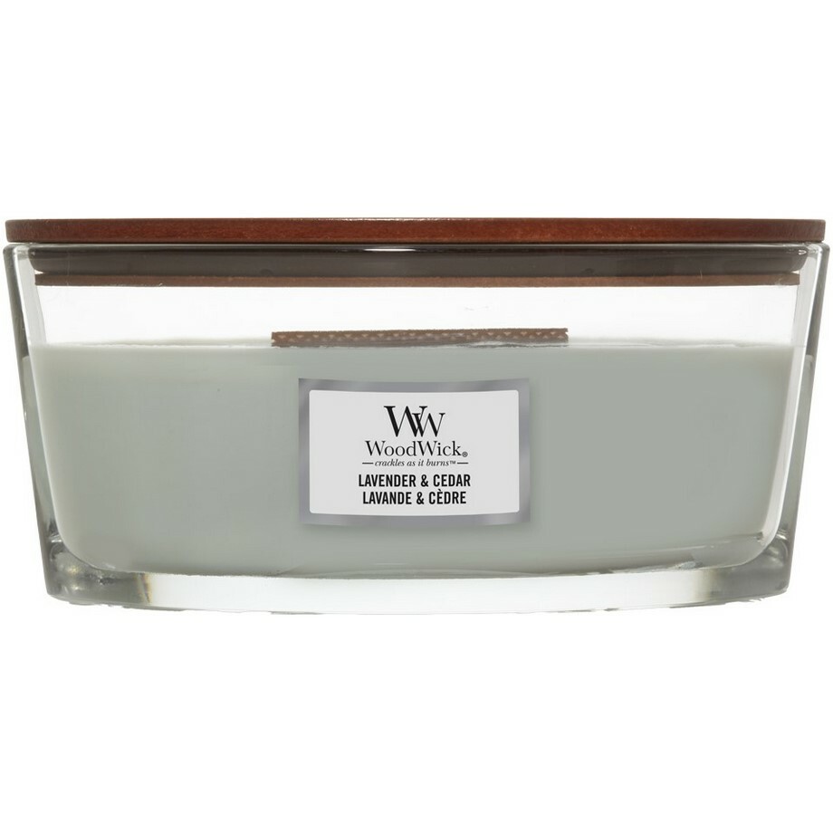 WoodWick Vonná svíčka loď Lavender & Cedar, 453 g