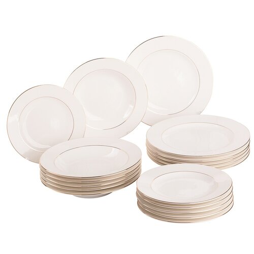 MariaPaula 18-teiliges Esszimmer-Set Ecru Nova Gold Line