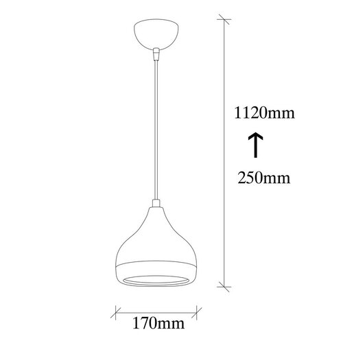 Lampa wisząca Yildo 6866, czarny-miedziany