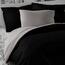 Luxury Collection szatén ágynemű, fekete/világosszürke, 140 x 220 cm, 70 x 90 cm
