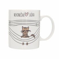 Orion Keramični lonček Infinite love Cat , 0,35 l+ darilo Nogavice