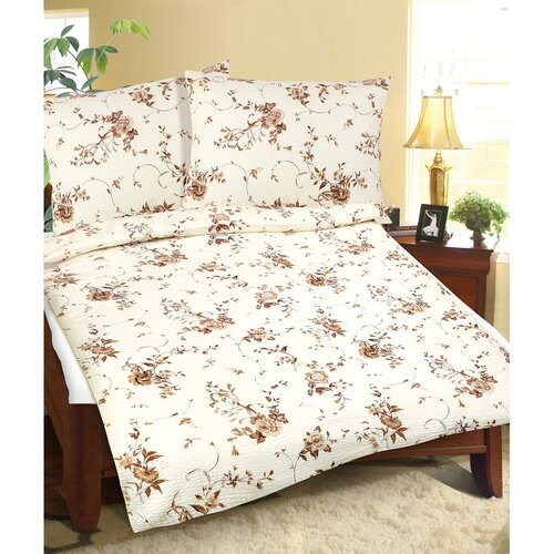 Bellatex Flanel posteljnina Rose beige / brown ,140 x 200 cm, 70 x 90 cm