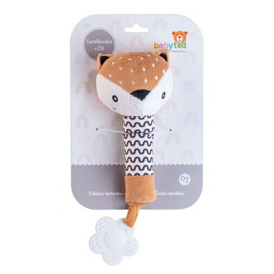 Pískátko / kousátko babyted Srneček plyš 25 cm, hnědá