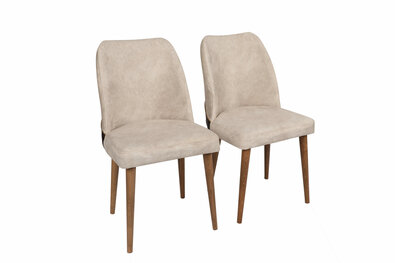 Set de scaune de sufragerie Nova Cream and Walnut,2 buc.
