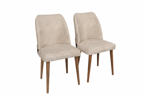 Sada jídelních židlí Nova Cream and Walnut, 2 ks