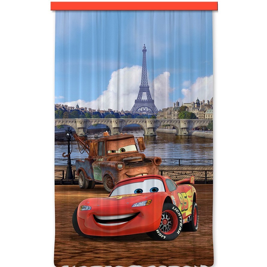 AG ART Dětský zatemňovací závěs Cars in Paris, 140 x 245 cm