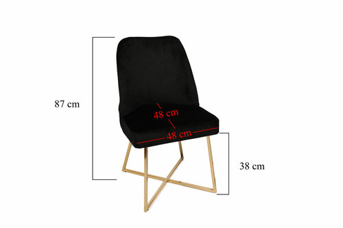 Madrid Black étkezőszék szett, 4 db