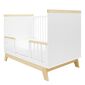 New Baby Crib Marcus cu barieră, alb/natural