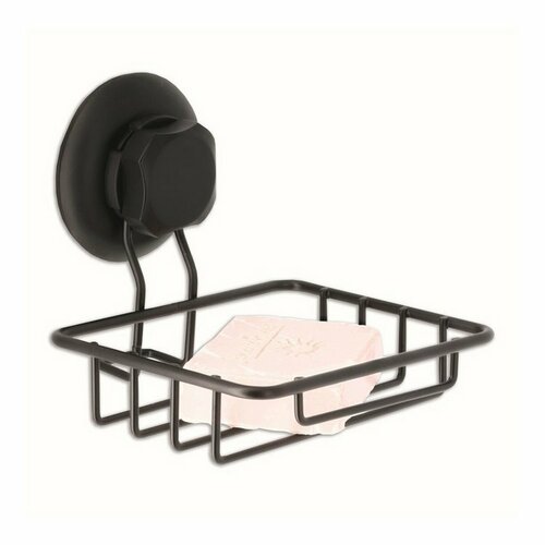 Obrázok Čierny samodržiaca nástenný držiak na mydlo Compactor Bestlock Black Soap & Sponge Holder