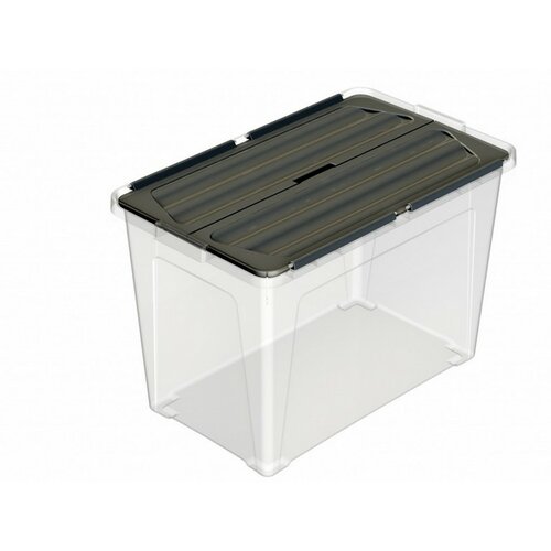 Multibox z przymocowaną pokrywą Eco 48 l, czarnapokrywa