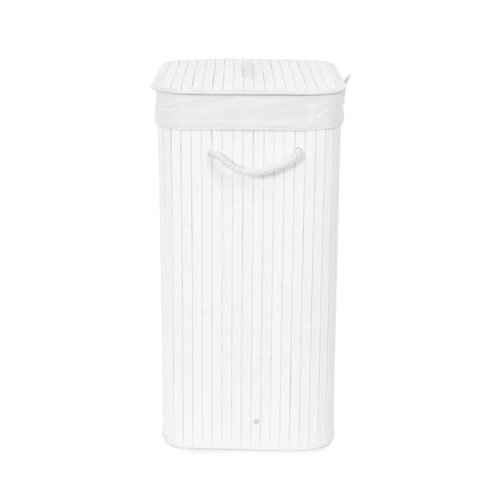 Compactor Coș pentru rufe murdare Bamboo dreptunghiular, alb
