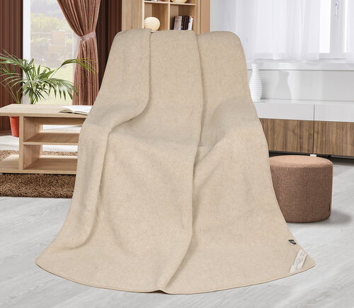 Bellatex-Wolldecke Europäische Merino Beige , 155 x 200 cm