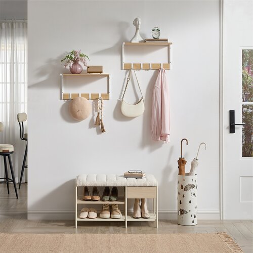 Sada nástenných políc E1083 WT, biela, 2 ks