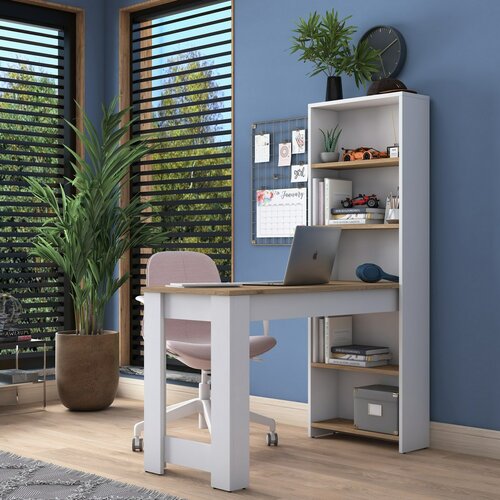 Birou Halon White and Walnut
