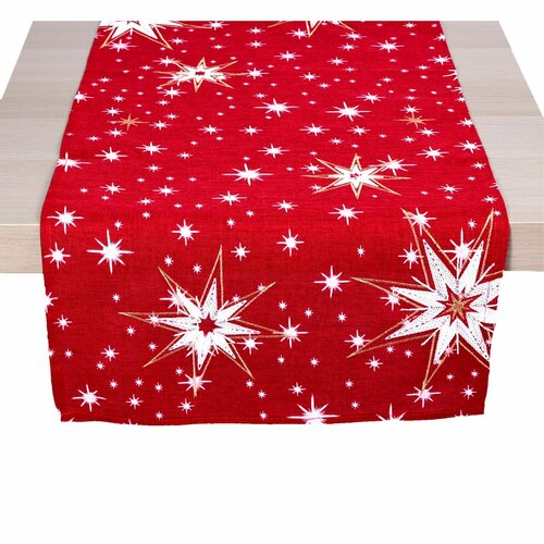 Vánoční běhoun Hvězdy červená, 40 x 85 cm