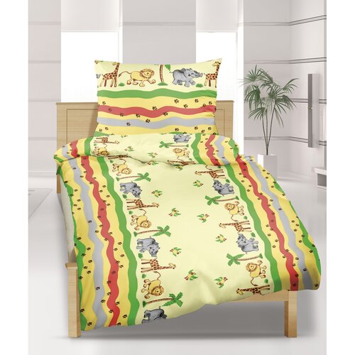 Pościel bawełniana dziecięca do łóżeczka, Safari, 90 x 135 cm, 45 x 60 cm