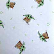 Jerry Fabrics Простирадло лляне на гумці , Star Wars Baby Yoda, 90 x 200 см + 25 см
