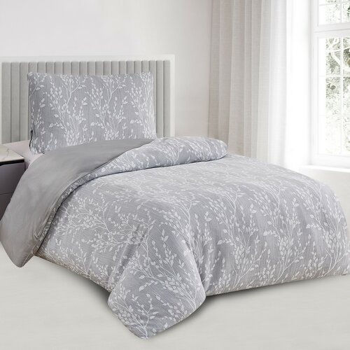Жакардова постільна білизна Boston сіра, 140 x 200 см, 70 x 90 см