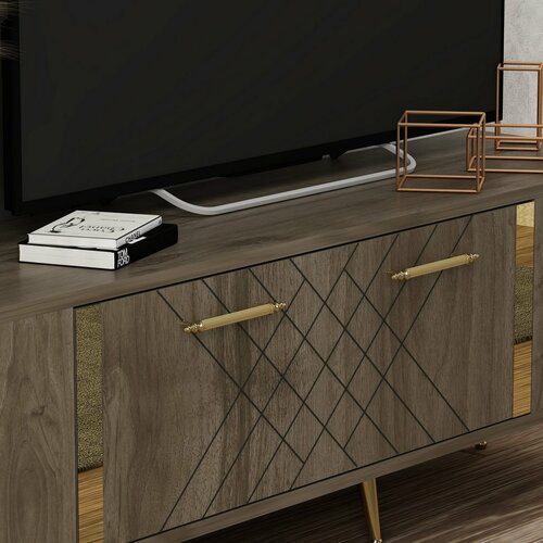 Televizní stolek Detas Walnut and Gold