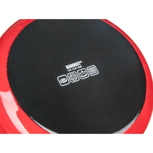 Banquet Emailed pot with lid Milton red, 16 cm, 2l