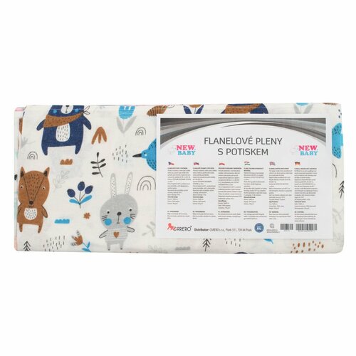 New Baby Flanelové plenice s potiskom Standard, 70x 80 cm, set 10 kosov