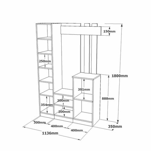 Set de hol Dano White and Atlantic Pine