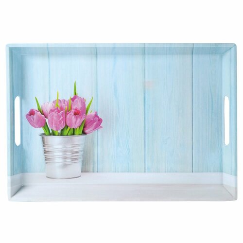 Kesper 77392 Taca do serwowania Tulipany, 50 x 35x 4,5 cm