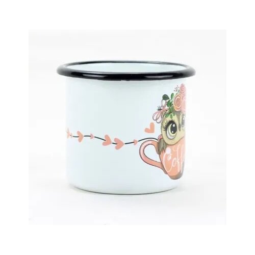 Cană emailată Belis Bufniță coffee, 7 cm, 0,25 l