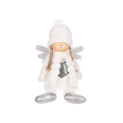 Decorațiuni de Crăciun Înger cu inimă, înălțime 41cm, alb