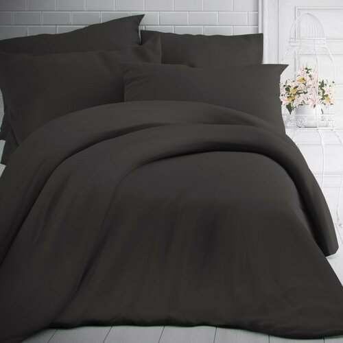 Kvalitex Pościel bawełniana ciemnoszara, 220 x 200 cm, 2 szt. 70 x 90 cm, 220 x 200 cm, 2 szt. 70 x 90 cm