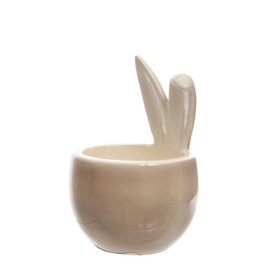 Veľkonočný kalíšok na vajíčko Ears hnedá, 8 cm