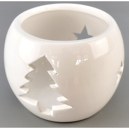 Świecznik bożonarodzeniowy na świeczkę tealight Arcadia biały, 9 cm