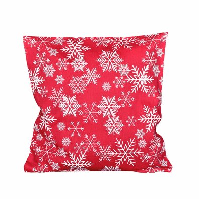 Weihnachts-Kissenbezug Schneeflocken Rot, 40 x 40 cm