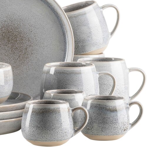 Mäser Set de vase pentru micul dejun 16 piese AQUATA – gri