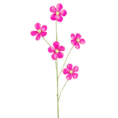 Dekoračná kvetina z korálok ružová, 68 cm