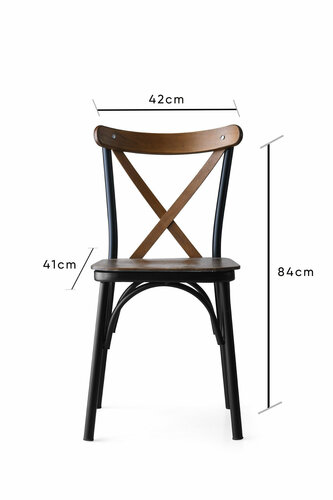Ahsap Ekol Walnut étkezőszék szett, 4 db