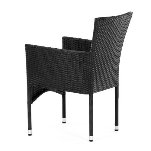 Autronic Krzesło ogrodowe, metal, polyratan,czarne, AZC-S2117 BK