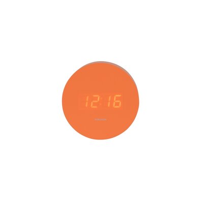 Karlsson 5981OR designové LED hodiny s budíkem oranžová, pr. 9 cm